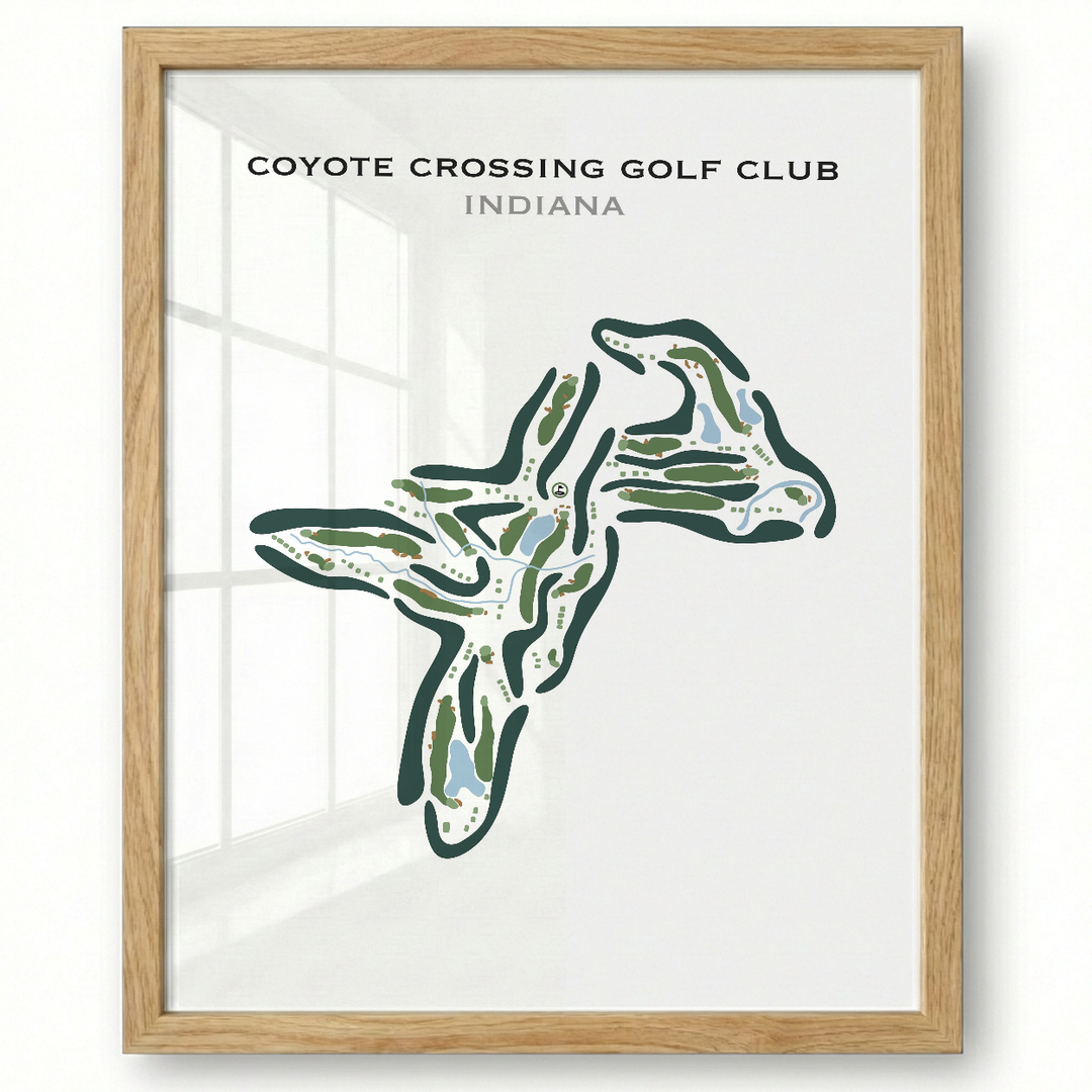 Coyote Crossing Golf Club, Indiana - Printed Golf Course