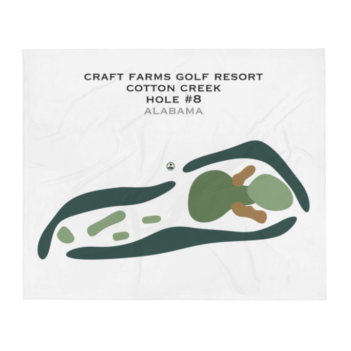 Craft Farms Golf Resort, Cotton Creek, Hole #8, Alabama - Printed Golf Course
