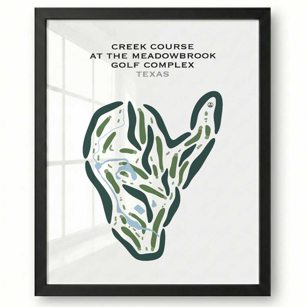 Creek Course at The Meadowbrook Golf Complex, Texas - Printed Golf Courses