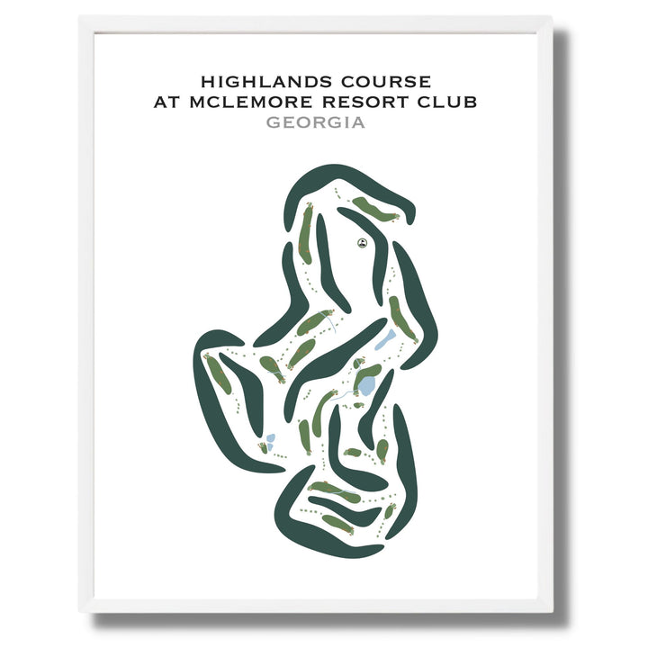 Highlands Course at McLemore Resort Club, Georgia - Printed Golf Courses