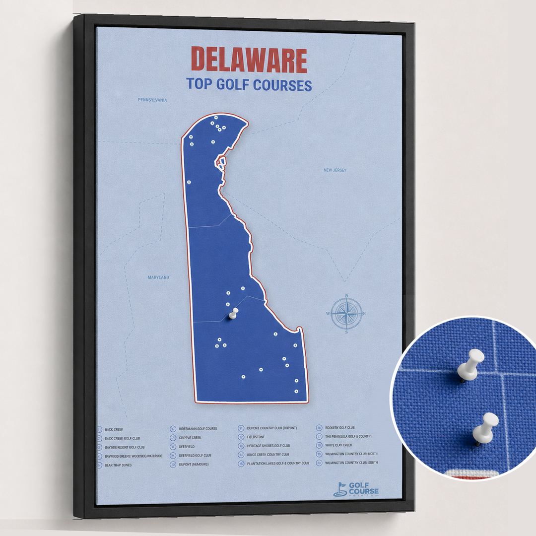 Map of Delaware Golf Courses