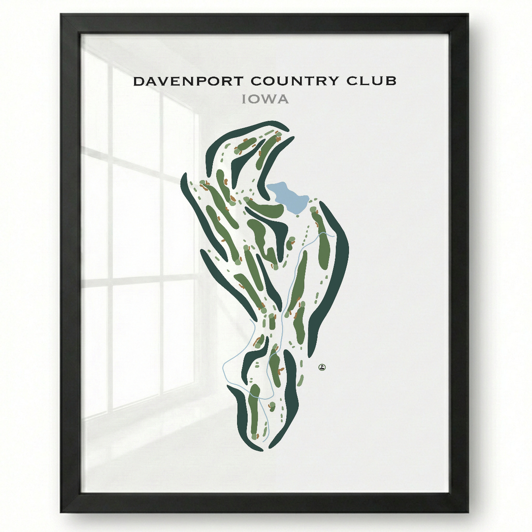 Davenport Country Club, Iowa - Printed Golf Course