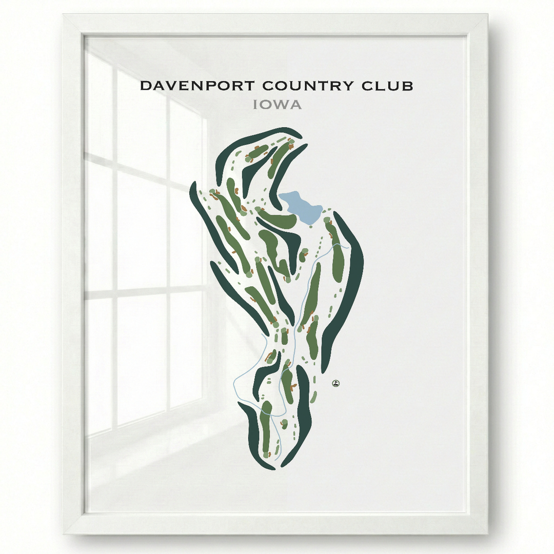 Davenport Country Club, Iowa - Printed Golf Course