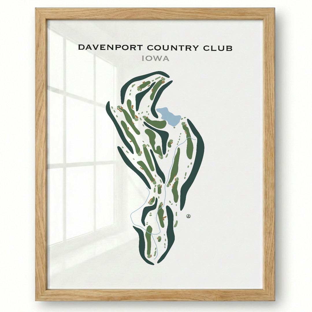 Davenport Country Club, Iowa - Printed Golf Course