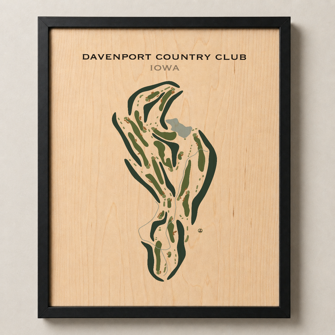 Davenport Country Club, Iowa - Printed Golf Course
