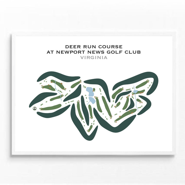 Deer Run Course at Newport News Golf Club, Virginia - Printed Golf Courses