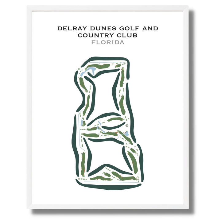 Delray Dunes Golf & Country Club, Florida - Printed Golf Courses