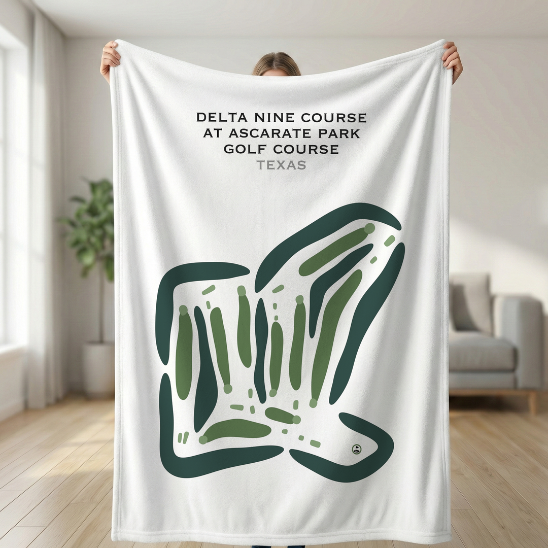 Delta Nine Course at Ascarate Park Golf Course, Texas - Printed Golf Courses
