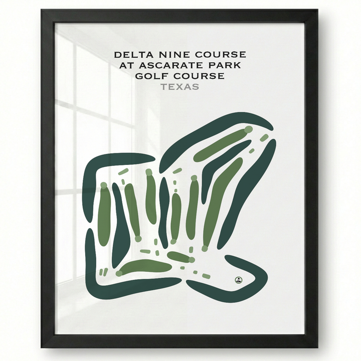 Delta Nine Course at Ascarate Park Golf Course, Texas - Printed Golf Courses