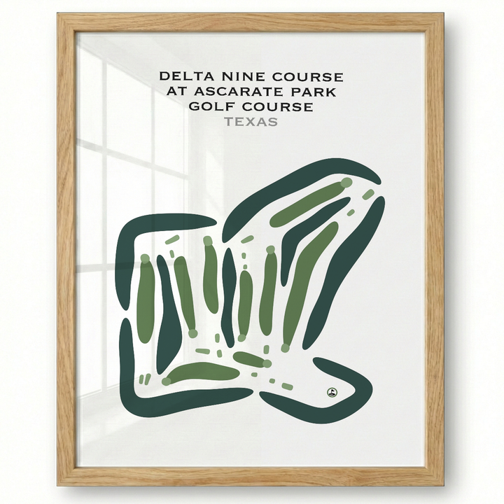 Delta Nine Course at Ascarate Park Golf Course, Texas - Printed Golf Courses