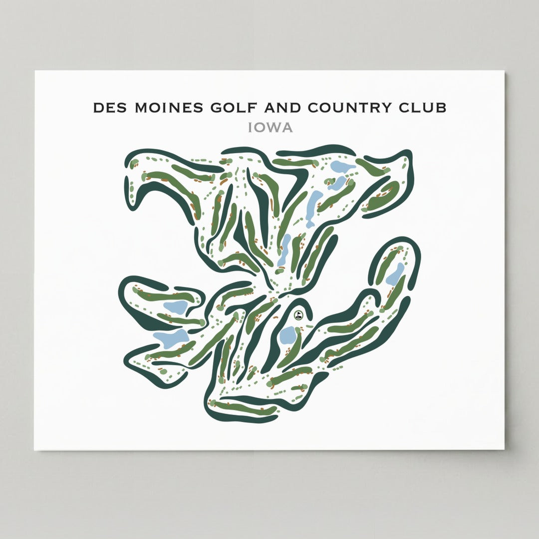 Des Moines Golf & Country Club, Iowa - Printed Golf Courses