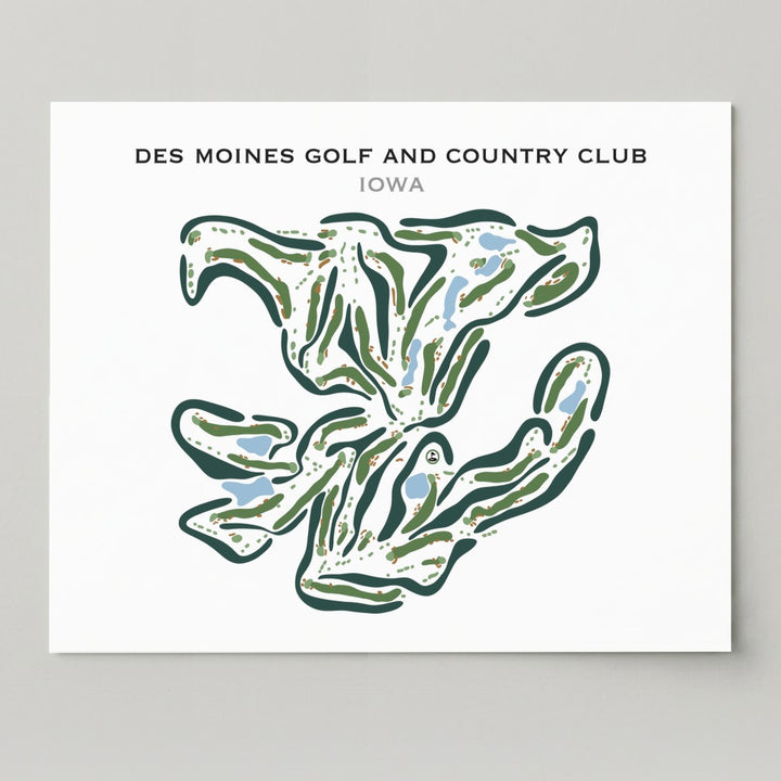Des Moines Golf & Country Club, Iowa - Printed Golf Courses