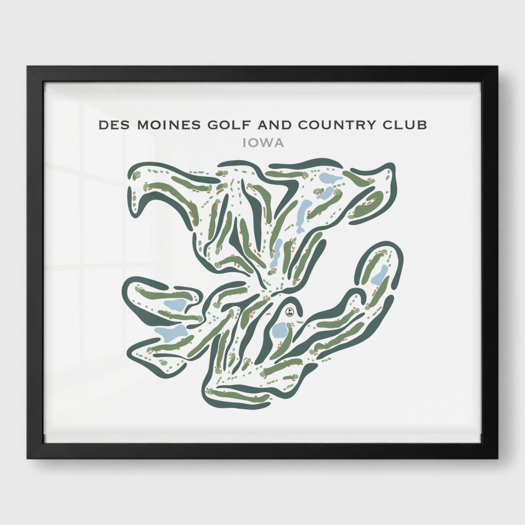 Des Moines Golf & Country Club, Iowa - Printed Golf Courses