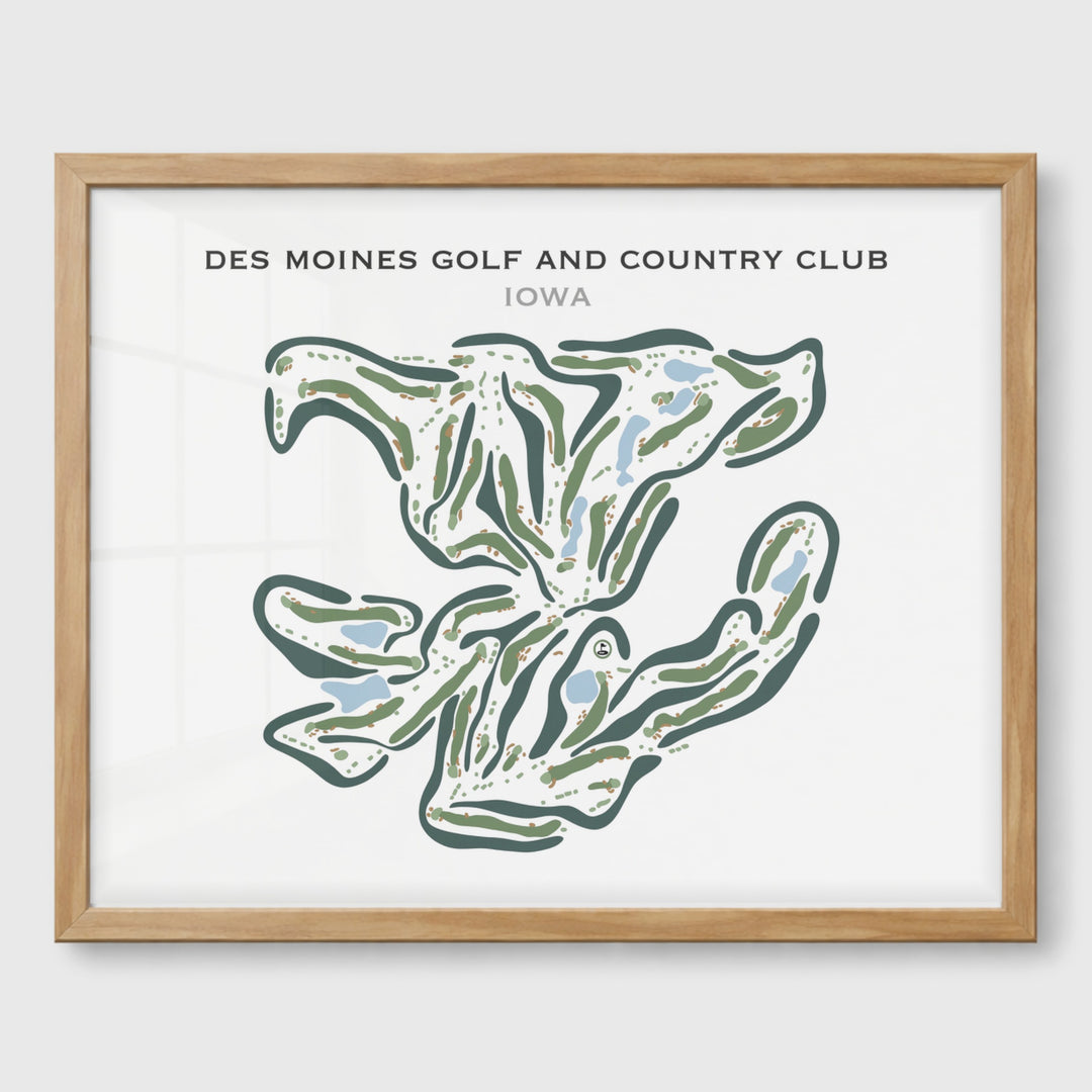 Des Moines Golf & Country Club, Iowa - Printed Golf Courses