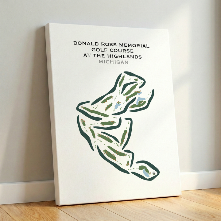 Donald Ross Memorial Golf Course At The Highlands, Michigan - Printed Golf Courses
