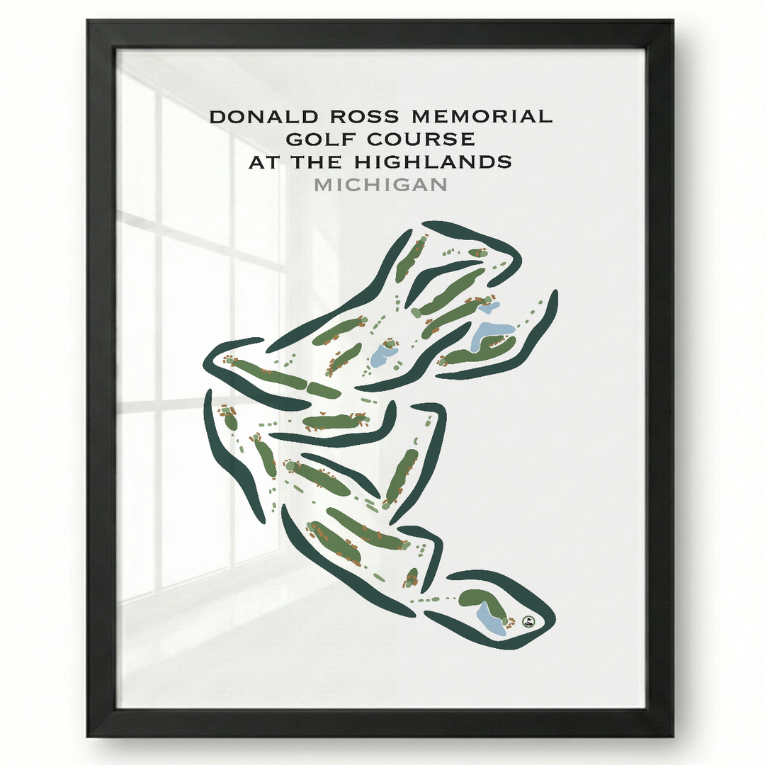 Donald Ross Memorial Golf Course At The Highlands, Michigan - Printed Golf Courses