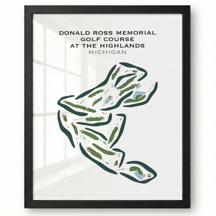 Donald Ross Memorial Golf Course At The Highlands, Michigan - Printed Golf Courses
