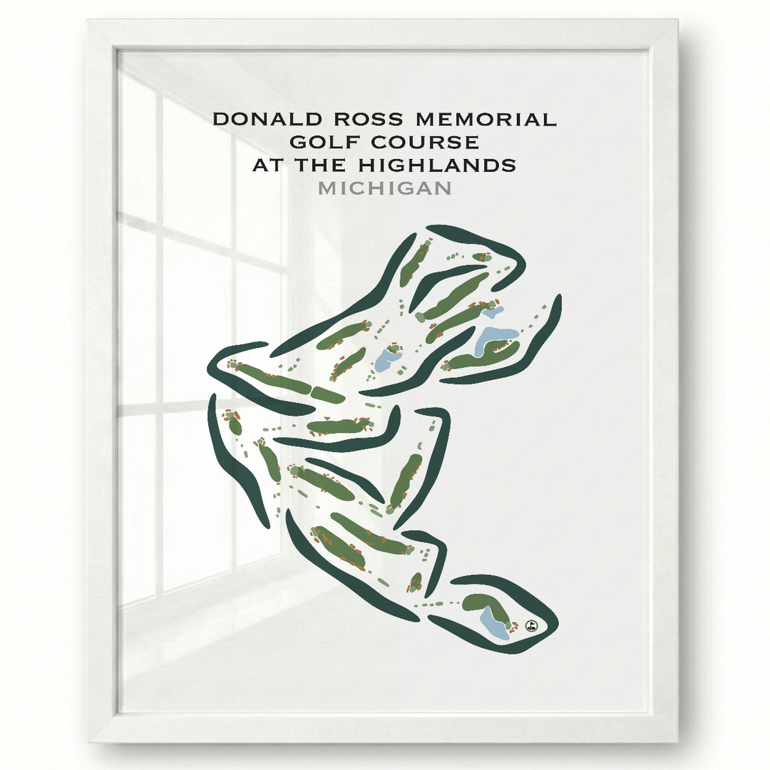 Donald Ross Memorial Golf Course At The Highlands, Michigan - Printed Golf Courses
