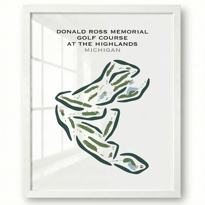 Donald Ross Memorial Golf Course At The Highlands, Michigan - Printed Golf Courses