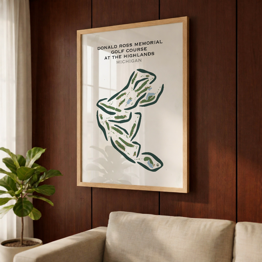 Donald Ross Memorial Golf Course At The Highlands, Michigan - Printed Golf Courses