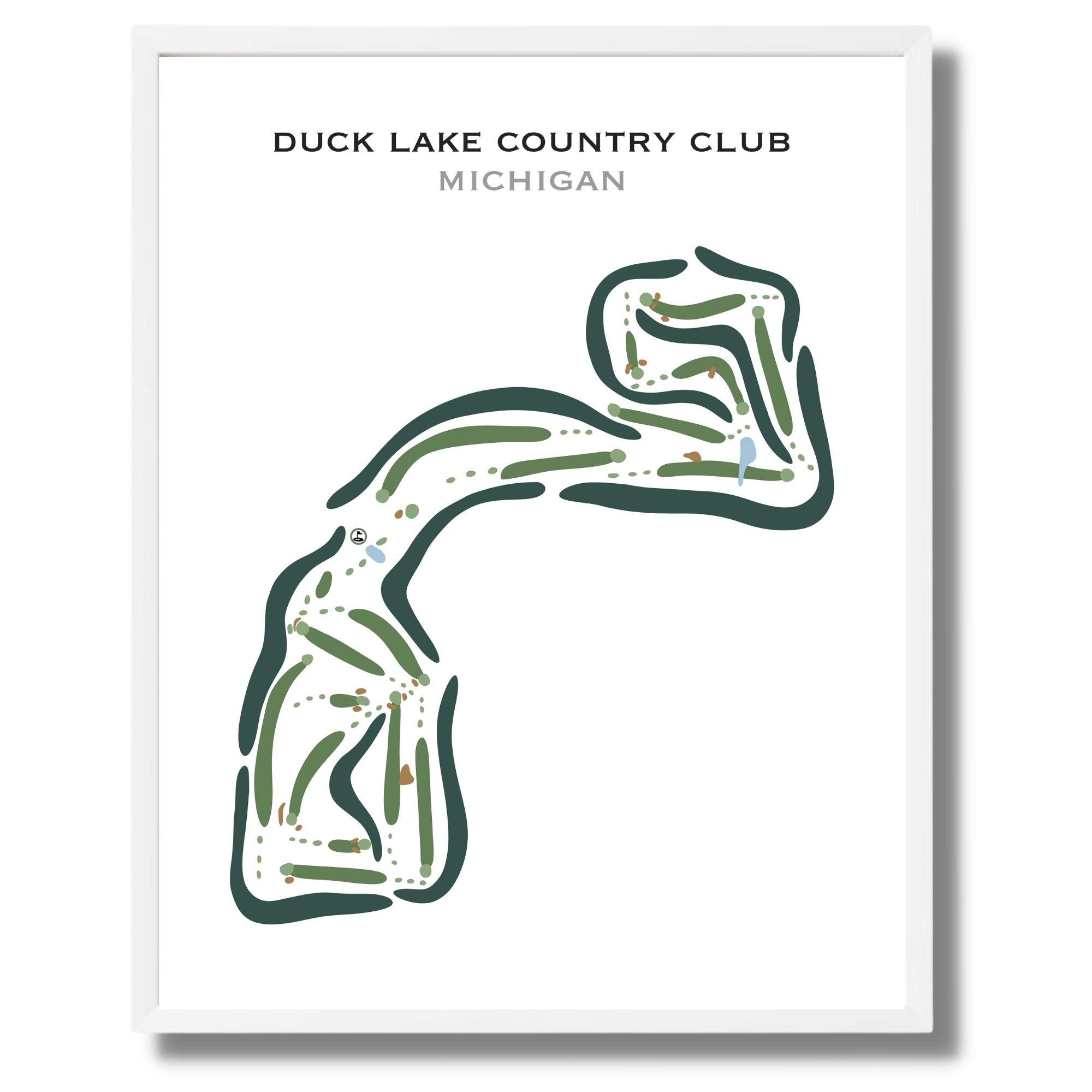 Unique design of Duck Lake Country Club, Michigan Golf Course Prints