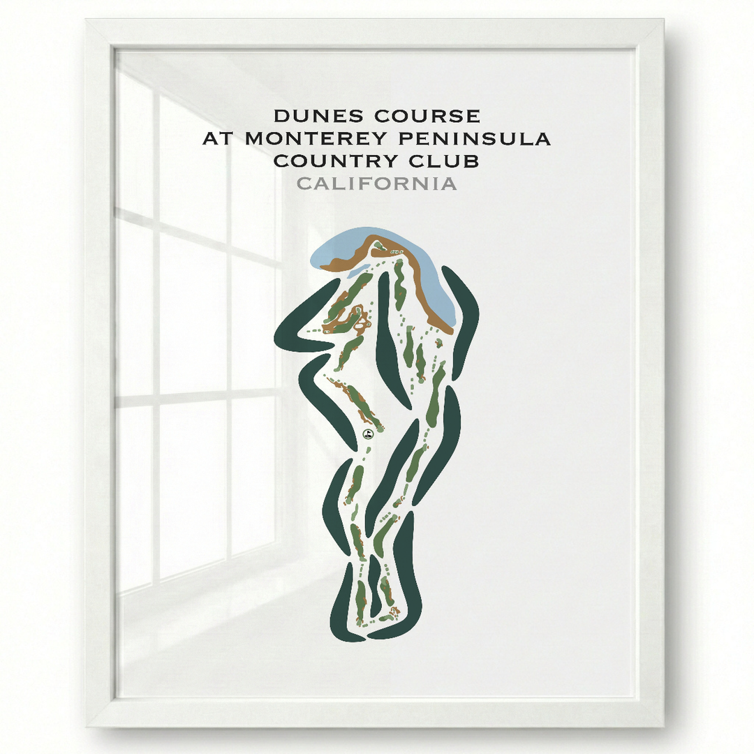 Dunes Course at Monterey Peninsula Country Club, California - Printed Golf Courses