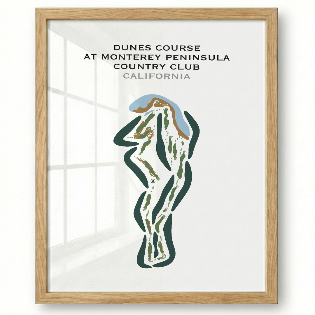Dunes Course at Monterey Peninsula Country Club, California - Printed Golf Courses