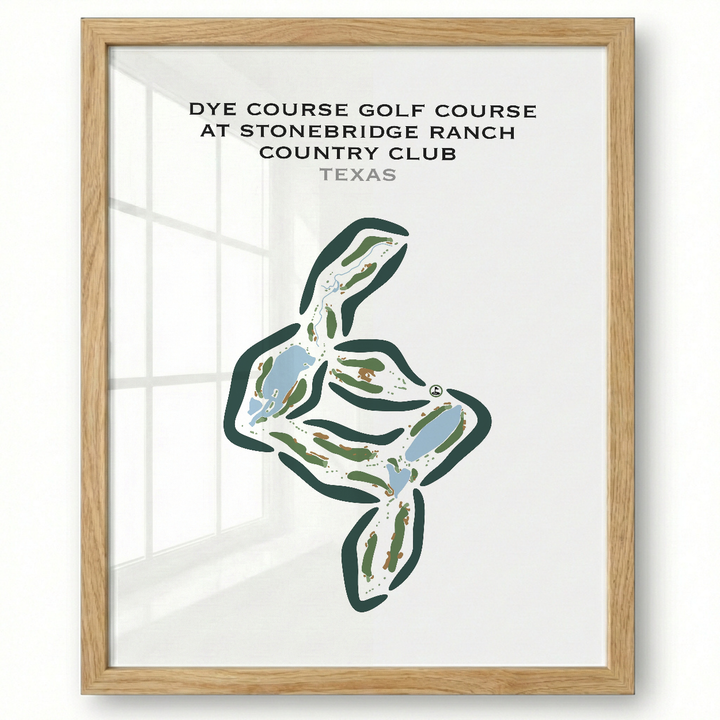 Dye Course Golf Course at Stonebridge Ranch Country Club, Texas - Printed Golf Courses