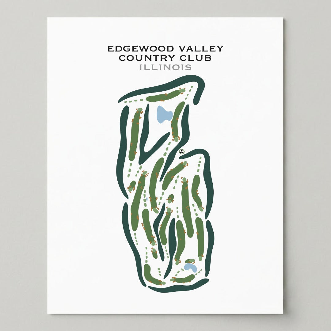 Edgewood Valley Country Club, Illinois - Printed Golf Courses