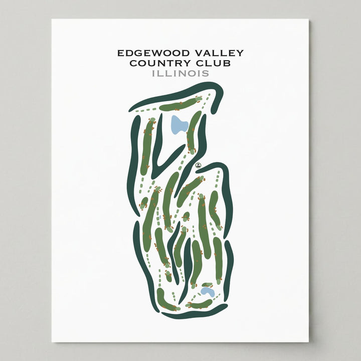 Edgewood Valley Country Club, Illinois - Printed Golf Courses