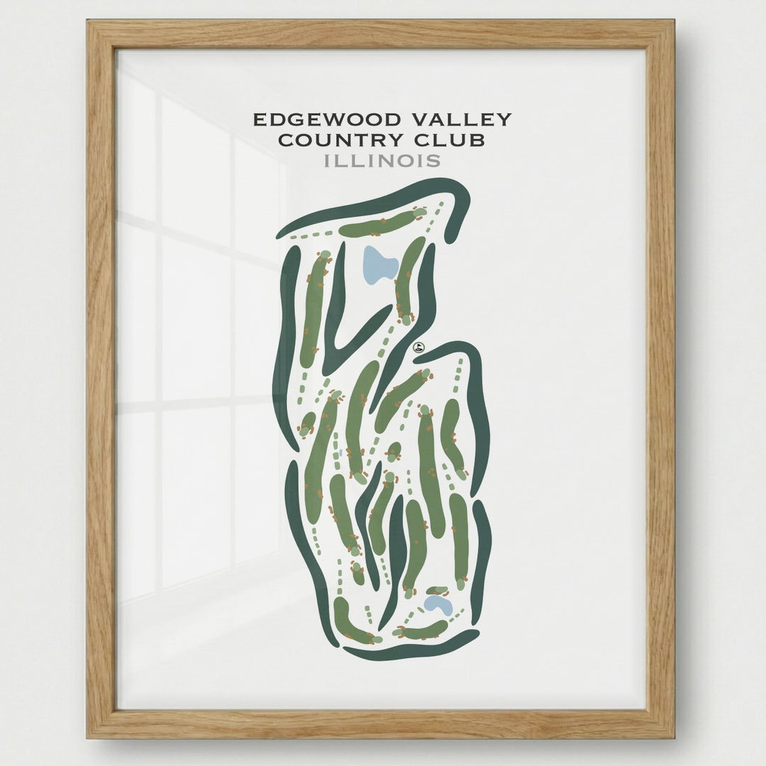 Edgewood Valley Country Club, Illinois - Printed Golf Courses