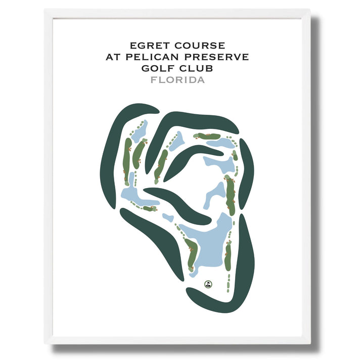 Egret Golf Course at Pelican Preserve Golf Club, Florida - Printed Golf Courses
