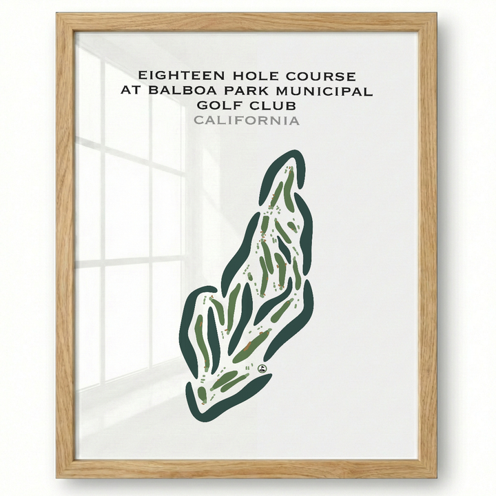 Eighteen Hole at Balboa Park Municipal Golf Club, California - Printed Golf Courses