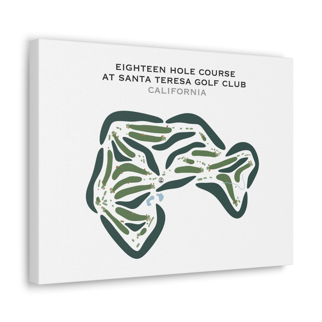 Eighteen Hole Course at Santa Teresa Golf Club, California - Printed Golf Courses