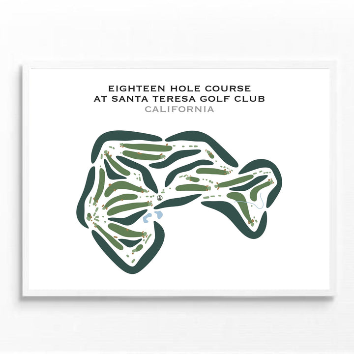 Eighteen Hole Course at Santa Teresa Golf Club, California - Printed Golf Courses