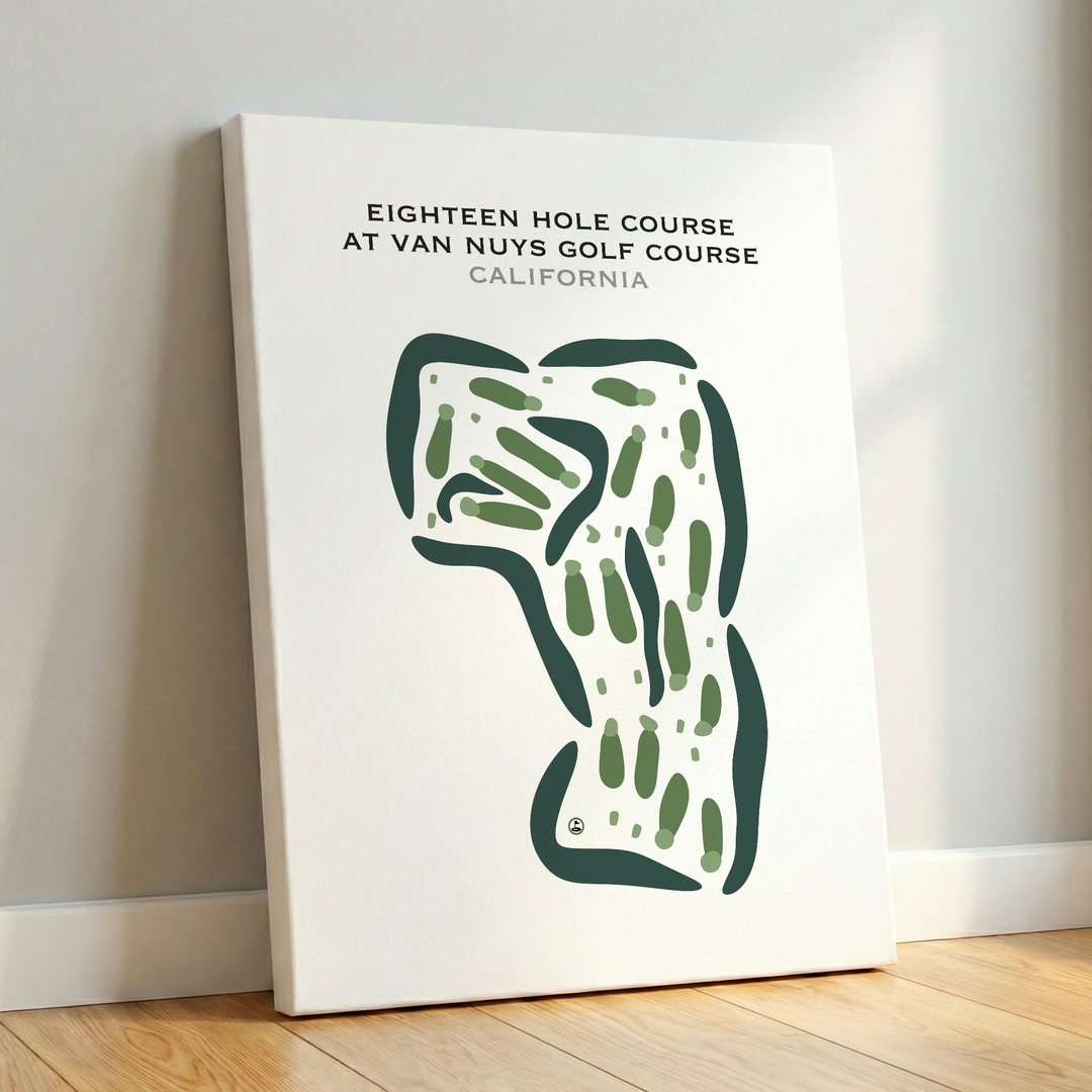 Eighteen Hole Course at Van Nuys Golf Course, California - Printed Golf Courses