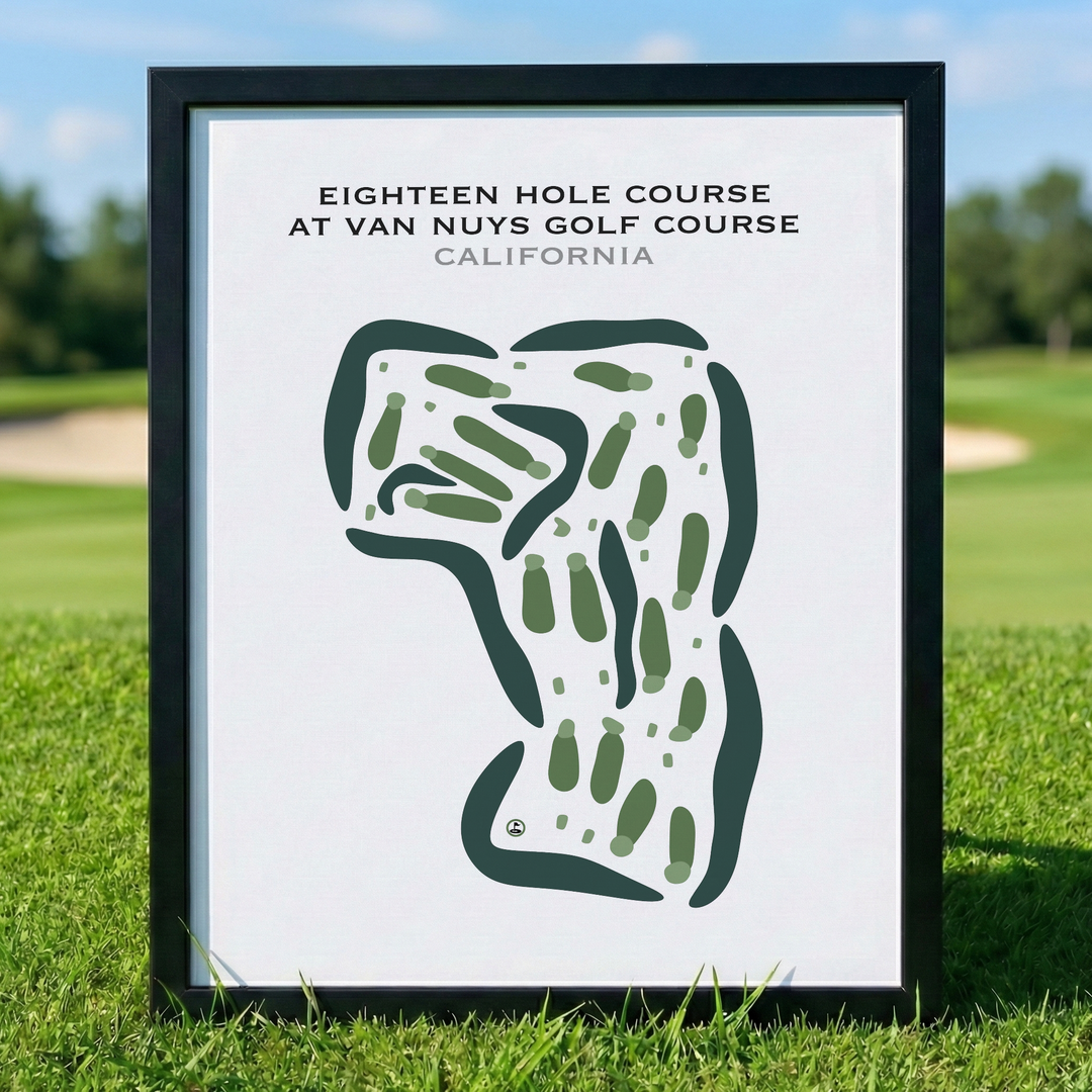 Eighteen Hole Course at Van Nuys Golf Course, California - Printed Golf Courses