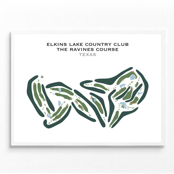 Elkins Lake Country Club - The Ravines Golf Course, Texas - Printed Golf Courses