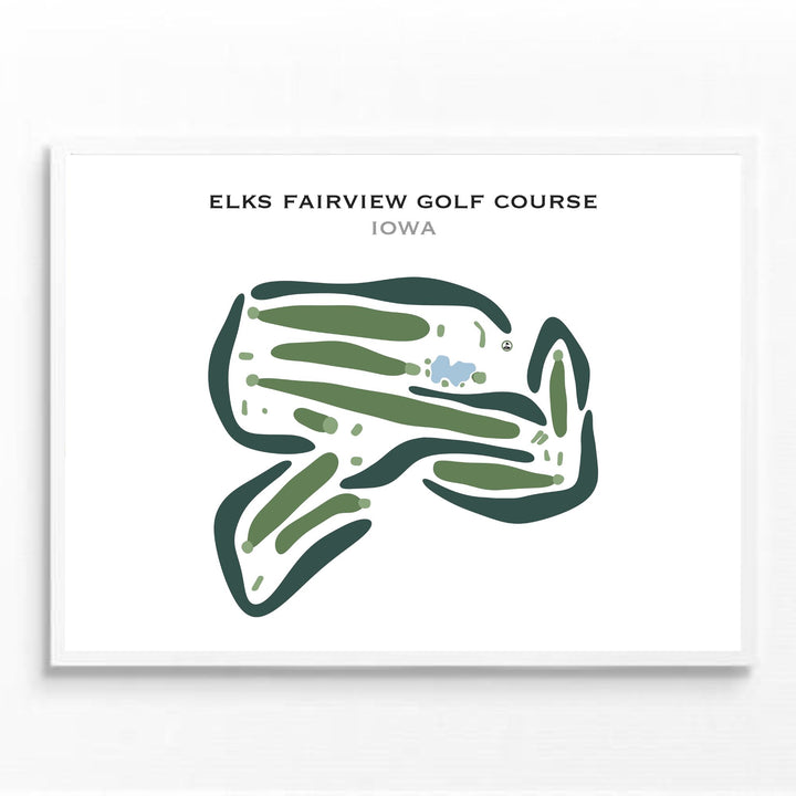 Elks Fairview Golf Course, Iowa - Printed Golf Courses