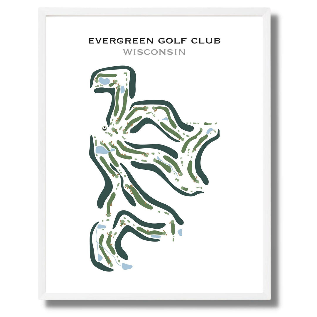 Evergreen Golf Club, Wisconsin - Printed Golf Course