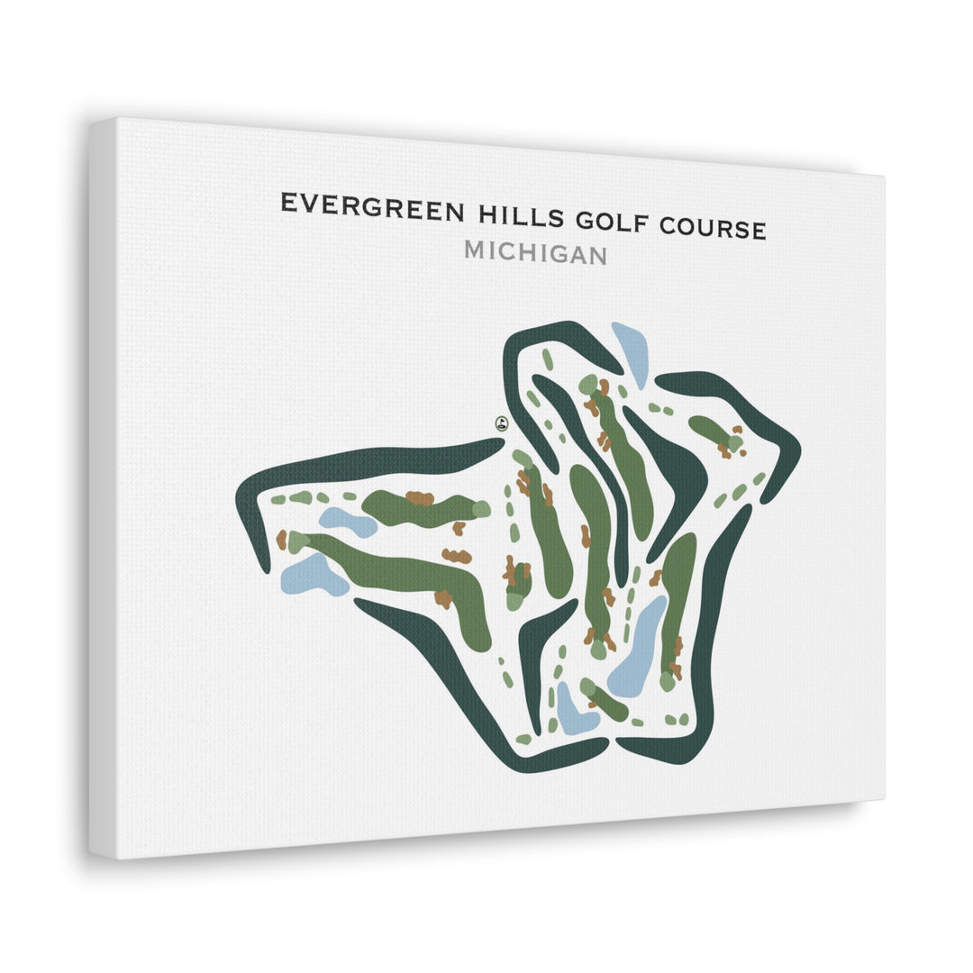 Evergreen Hills Golf Course, Michigan - Printed Golf Courses