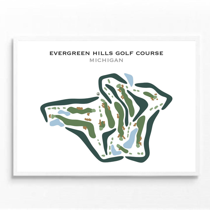 Evergreen Hills Golf Course, Michigan - Printed Golf Courses