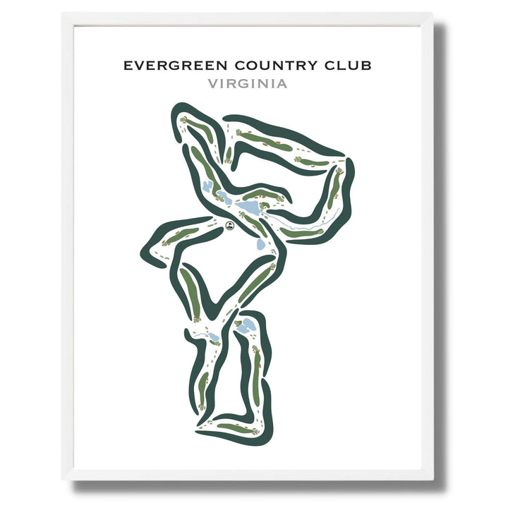 Evergreen Country Club, Virginia - Printed Golf Courses - Golf Course Prints