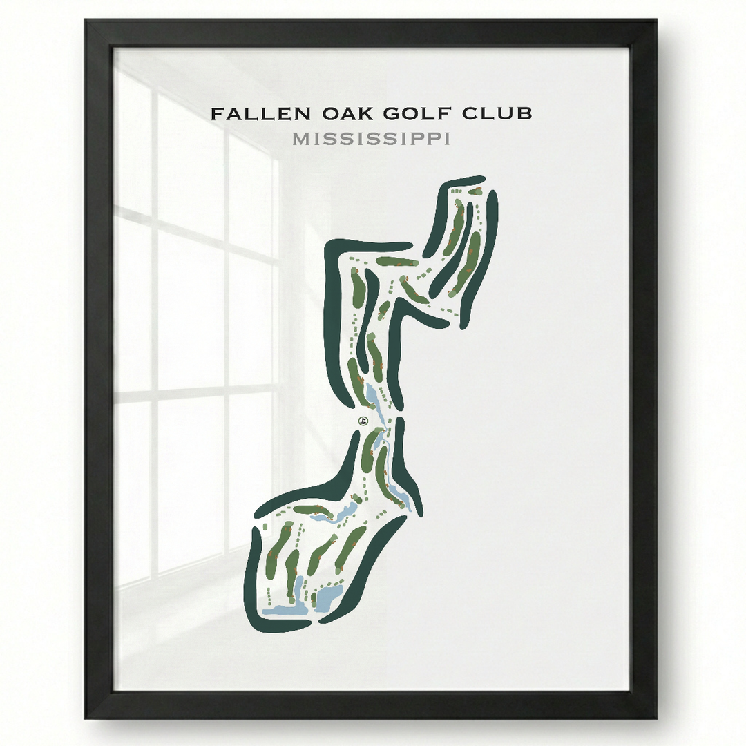 Fallen Oak Golf Club, Mississippi - Printed Golf Course