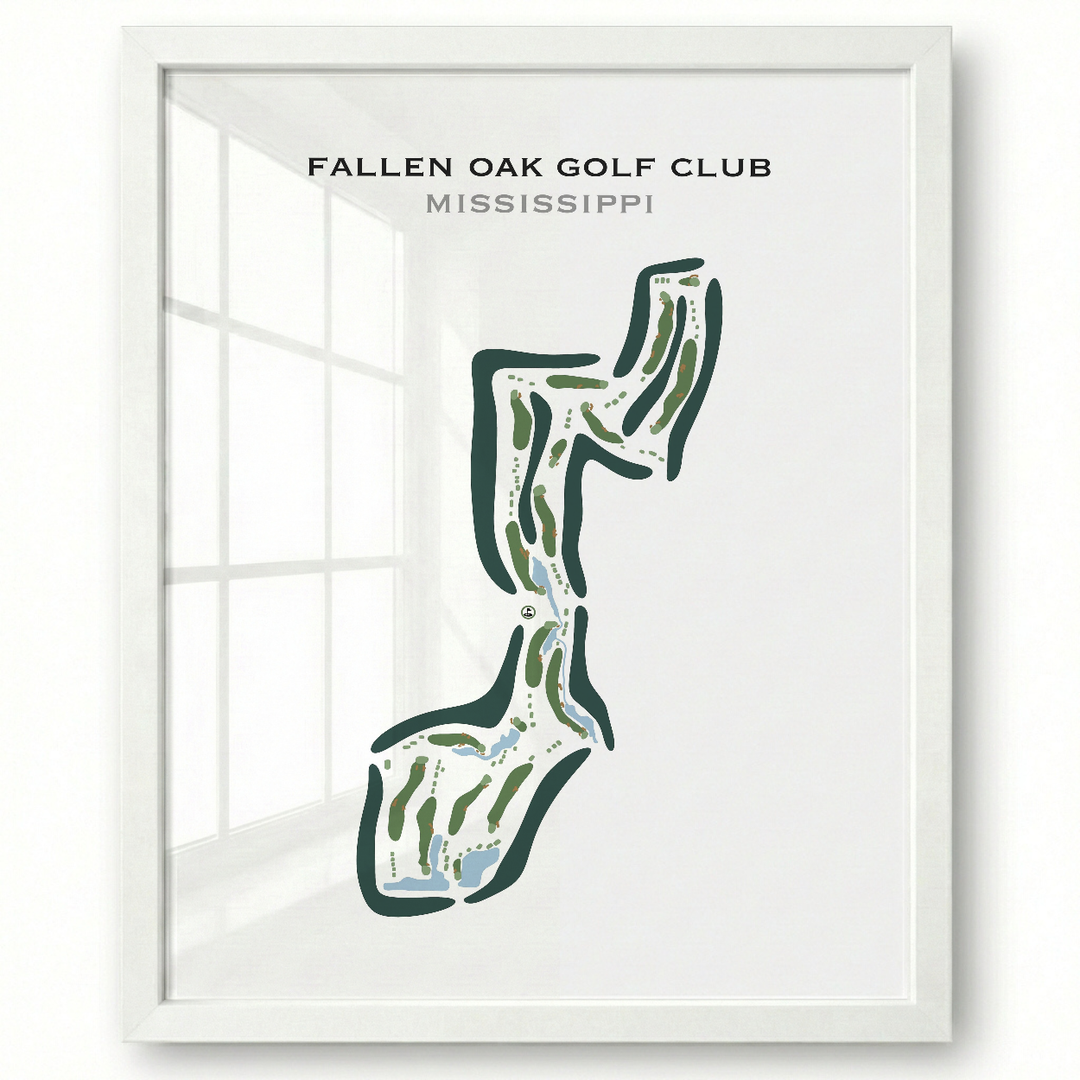 Fallen Oak Golf Club, Mississippi - Printed Golf Course