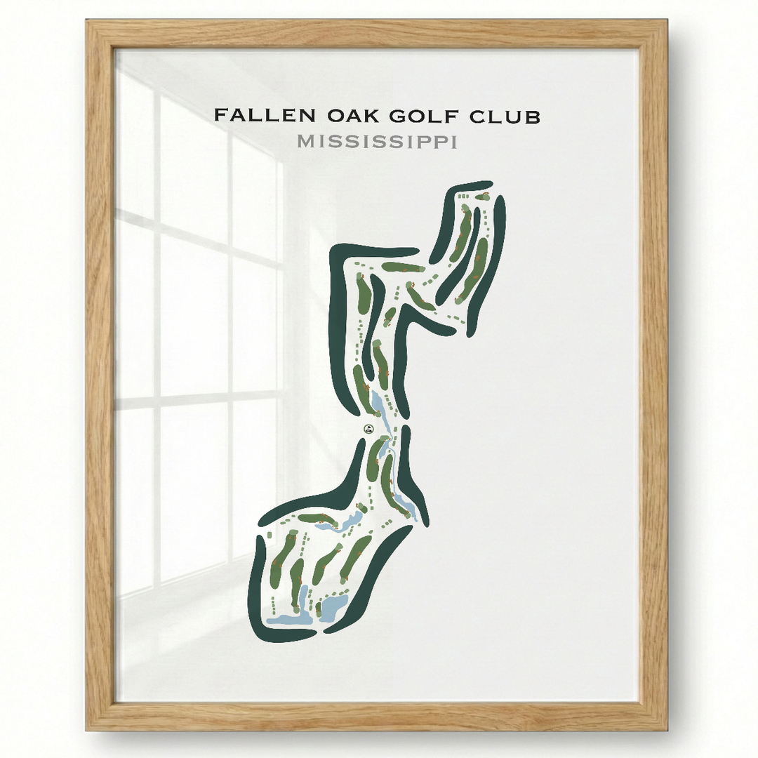 Fallen Oak Golf Club, Mississippi - Printed Golf Course