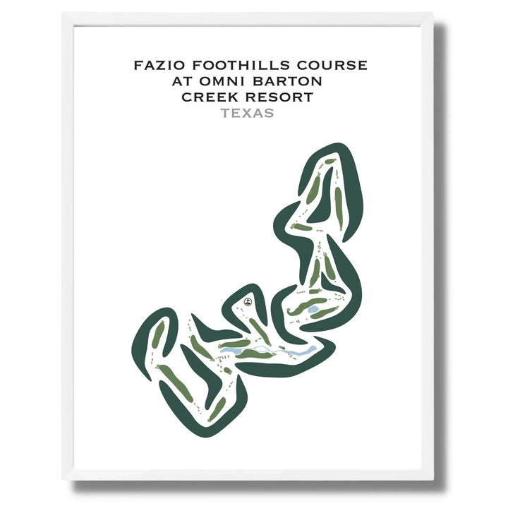 Fazio Foothills Golf Course at Omni Barton Creek Resort, Texas - Printed Golf Courses