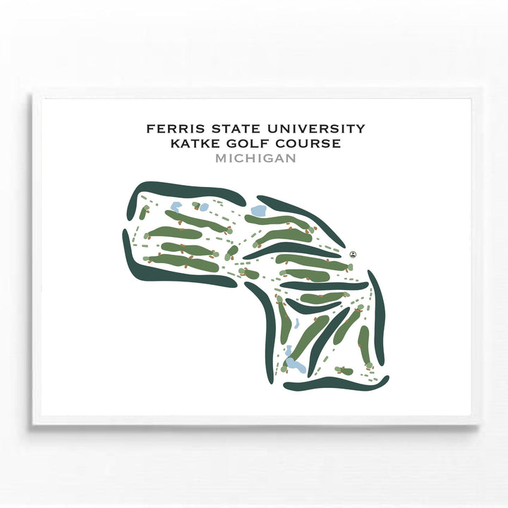 Ferris State University Katke Golf Course, Michigan - Printed Golf Course