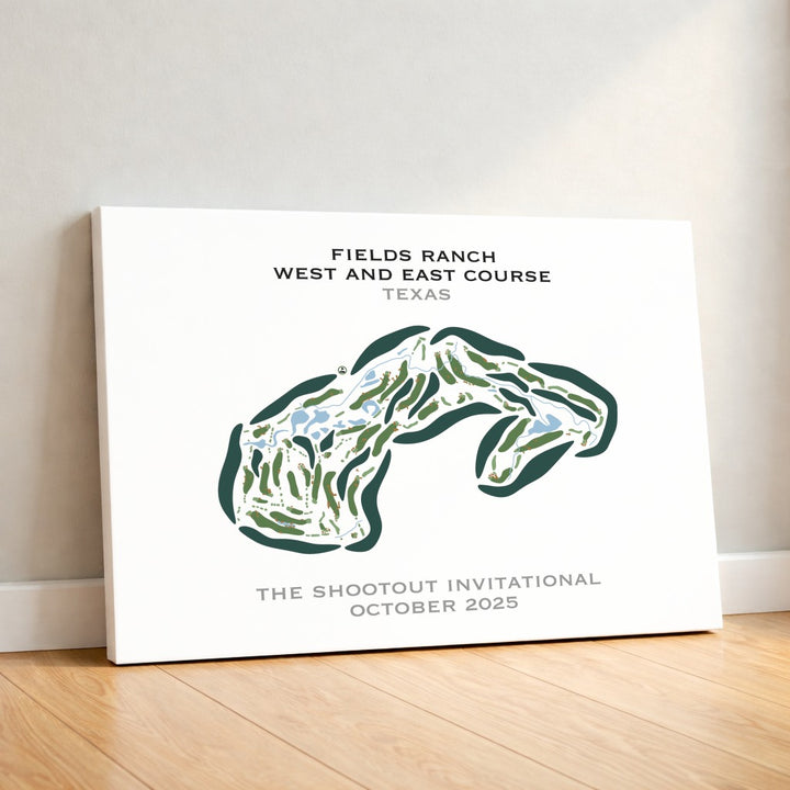 Fields Ranch, West & East Golf Courses, Texas - Printed Golf Course