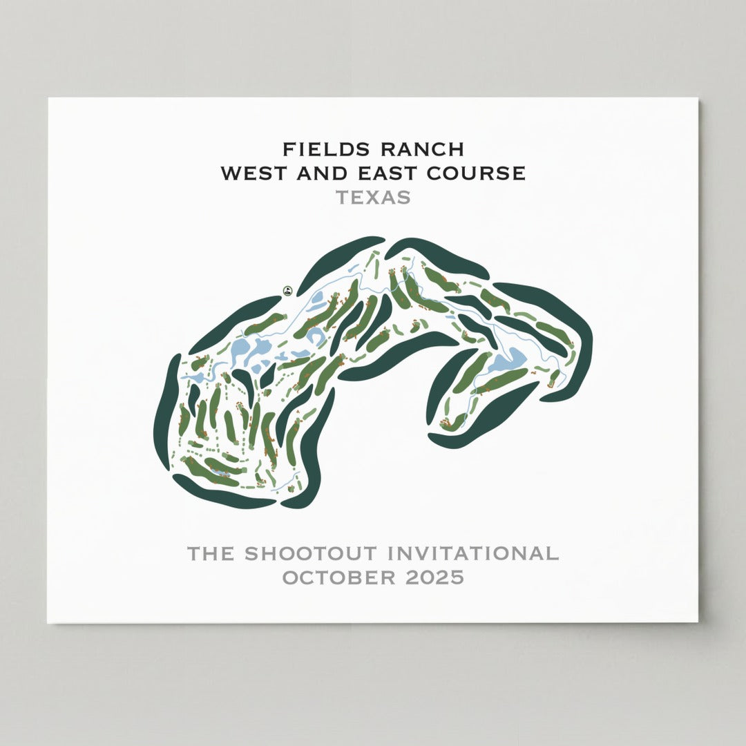 Fields Ranch, West & East Golf Courses, Texas - Printed Golf Course